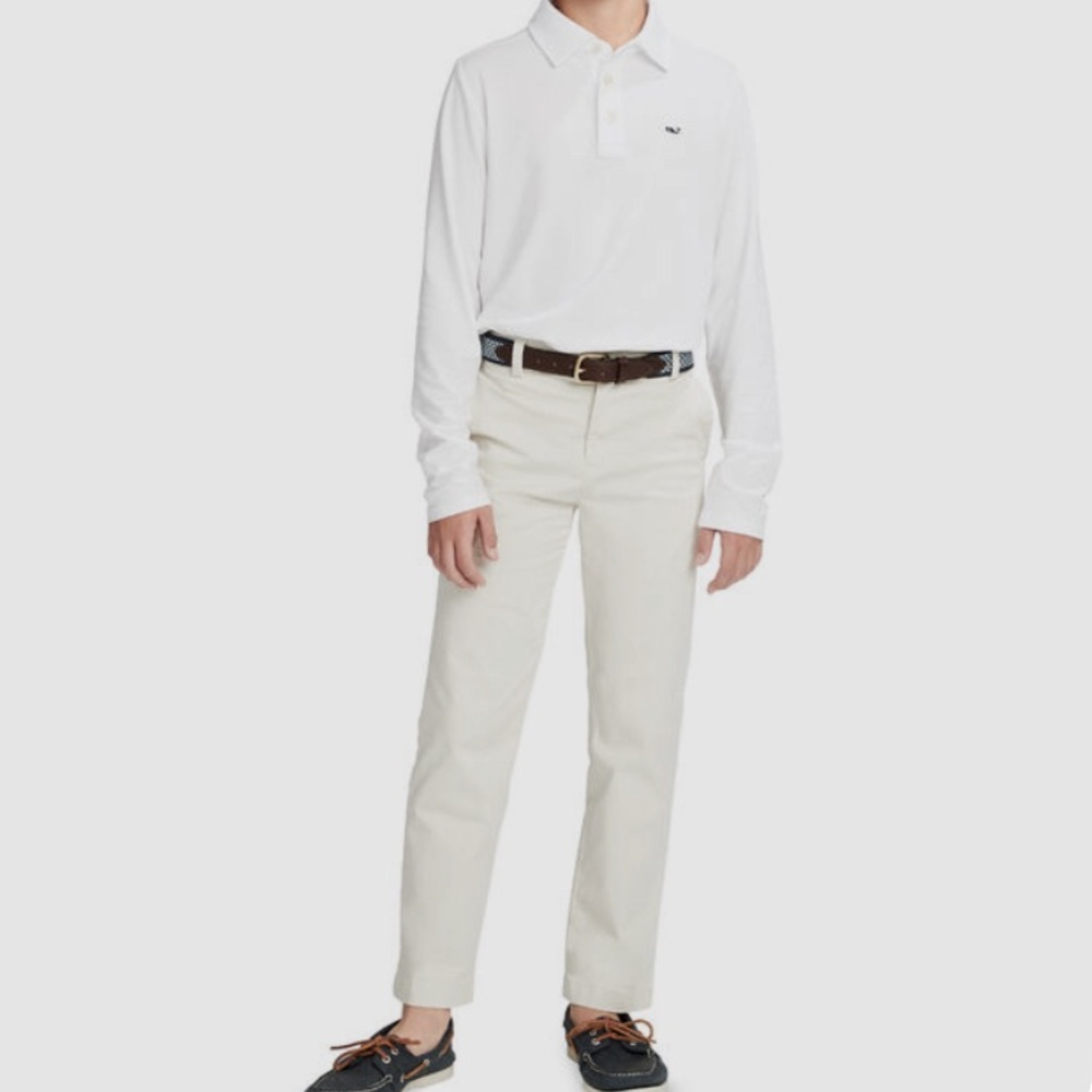 VINEYARD VINES TODDLER WHITE BREAKER COTTON STRETCH PANTS W/ADJUSTABLE  WAIST 4T